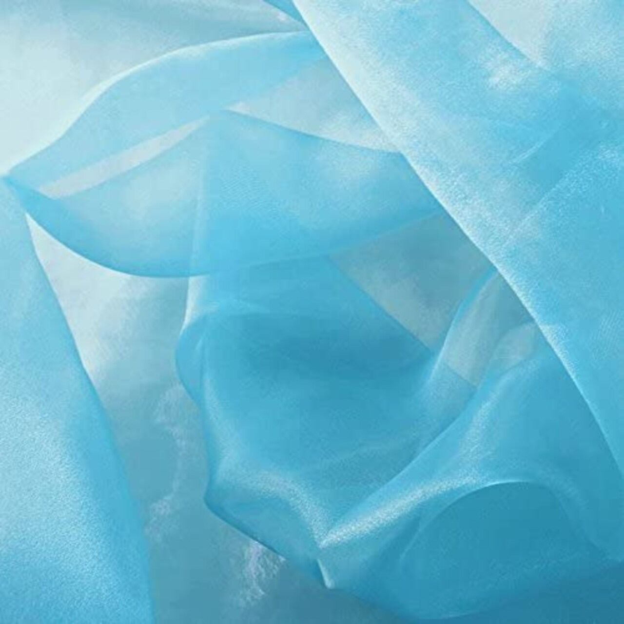 1 Yard Baby Blue Sparkle Organza Fabric 60" Width Sheer Polyester